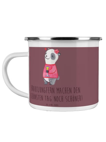 Mr. & Mrs. Panda Emaille Tasse Brautjungfern Wunder mit Spruch in Kaffa Coffee