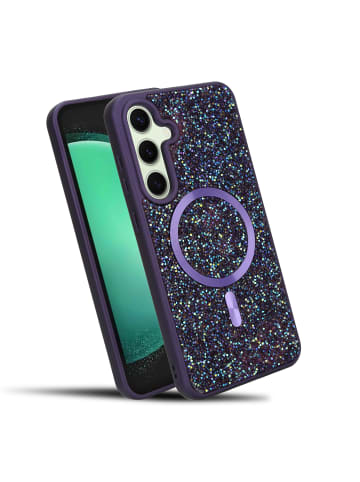 cadorabo Hülle für Samsung Galaxy S24 FE Glitzer Schutzhülle in Lila