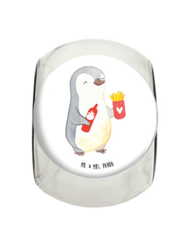 Mr. & Mrs. Panda Bonbonglas Pinguin Pommes ohne Spruch in Weiß