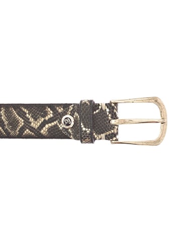 b.belt Sabia Gürtel Leder in schwarz/gold metallic