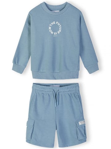 Minoti 2-tlg Shirt & Hose 29FLEECE267 in rauchblau