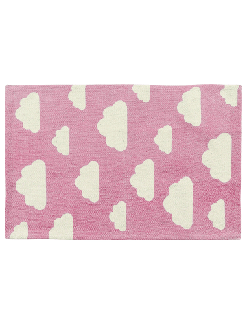 Beliani Kinderteppich GWALIJAR in Rosa/Weiß - (W) 60 x (H) 1 x (L) 90 cm