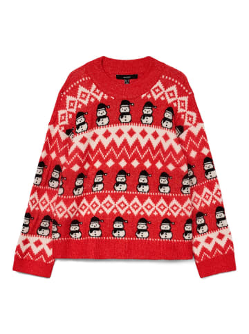 Vero Moda Strickpullover in Chinese Red