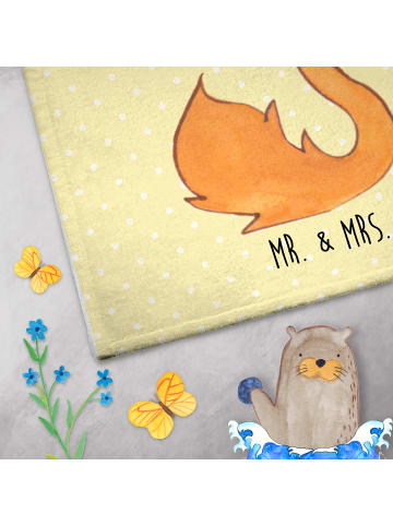 Mr. & Mrs. Panda Handtuch Gäste-WC Katze Frühaufsteher ohne Spruch in Gelb Pastell