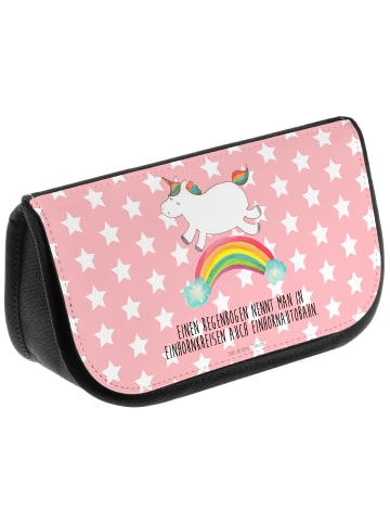 Mr. & Mrs. Panda Waschtasche Einhorn Regenbogen mit Spruch in Rot Pastell