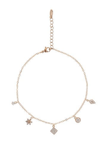 gaya Women Anklet in Rose Gold White