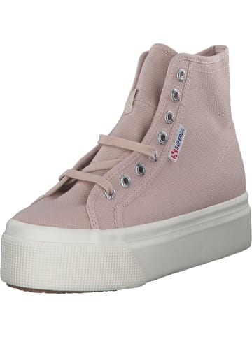 Superga Sneakers High in pink skin avorio