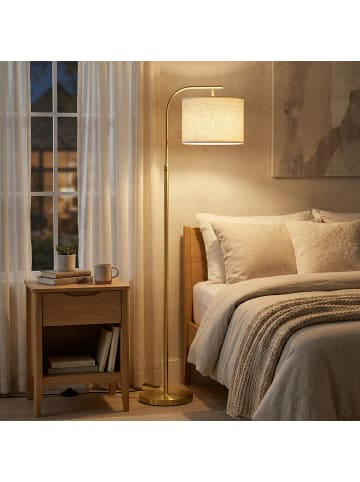 VASAGLE Stehlampe Lusia in Gold - (B)30 x (H)(150-175) x (T)30 cm