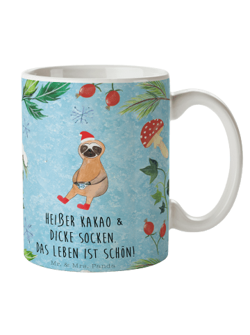 Mr. & Mrs. Panda Tasse Faultier Kakao mit Spruch in Eisblau