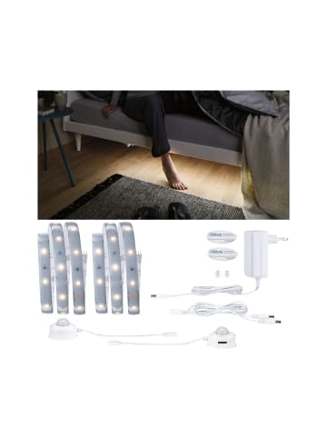 paulmann LED Streifen MaxLED 250 Comfort Set Bett Warmweiß 2x1m in silber