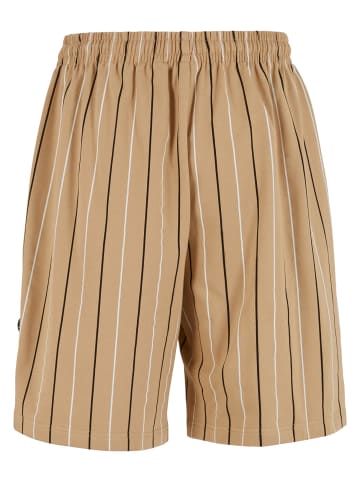 Urban Classics Urban Classics Printed Pinstripe Shorts in unionbeige/white/black