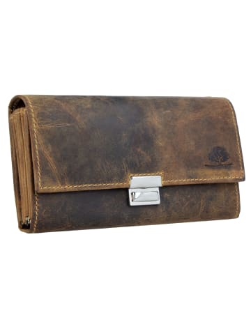 Greenburry Vintage Geldbörse Leder 17 cm in brown