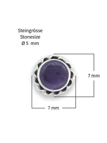 mantraroma 925er Silber - Ohrstecker (L) 7 x (B) 7 mm mit Amethyst