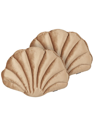 Beliani 2er-Set Dekokissen CONSOLIDA in Beige
