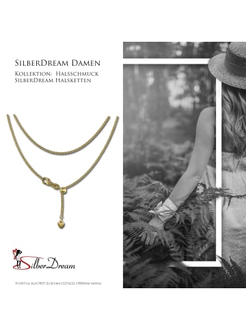 SilberDream 925 Silber vergoldet (Gelbgold 333) Damen SilberDream Halsketten Herz  ca. 45cm