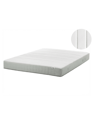 Beliani Matratze SPRING 7 PLUS in Weiß/Grau - (W) 140 x (H) 20 x (L) 200 cm H3/4 Fest