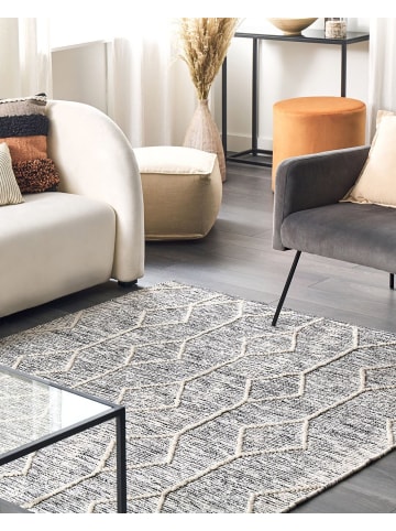 Beliani Kurzflor EDREMIT in Grau/Beige - (W) 140 x (H) 1 x (L) 200 cm