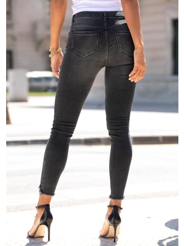 LASCANA Destroyed-Jeans in black-washed