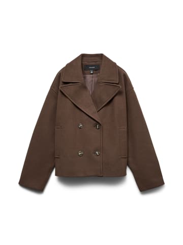 Vero Moda Short Jacket mit Reverskragen und Zweireiher in Chocolate Brown