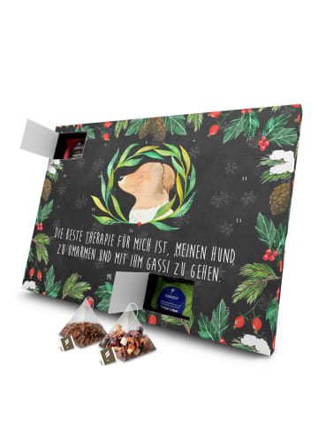 Mr. & Mrs. Panda Tee Adventskalender Hund Blumen mit Spruch in Kreidetafel
