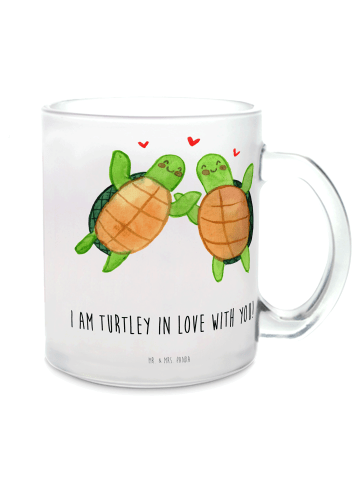 Mr. & Mrs. Panda Teetasse Schildkröten Paar mit Spruch in Transparent