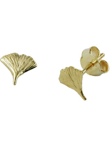 Gallay Ohrstecker Ohrring 7mm Ginkgoblatt glänzend 9Kt GOLD in gold