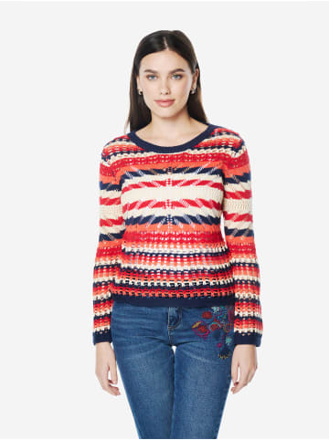 KOROSHI Openwork-strickpullover mit streifen fÃ¼r damen in bunt