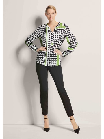 MADELEINE Tunika-Bluse in schwarz / weiß / grün