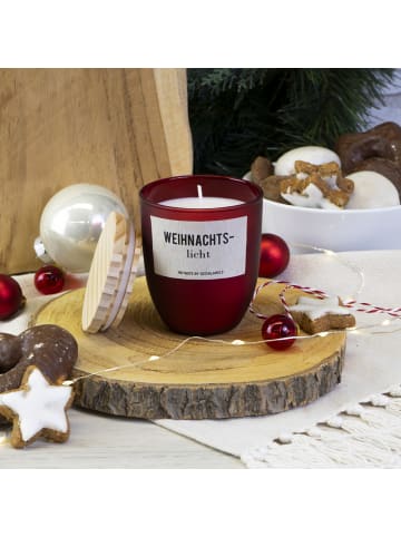 Geda Labels Kerze Weihnachtslicht 100% Sojawachs 7x8cm in Rot - 7x7x8