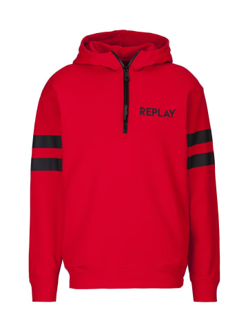 Replay Kapuzensweatshirt Organic Cotton Fleece in rot