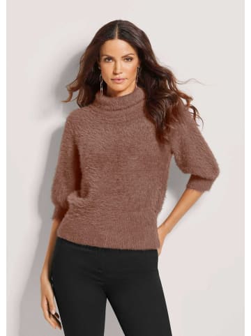 MADELEINE Weicher Strick mit Ballonärmeln in espresso