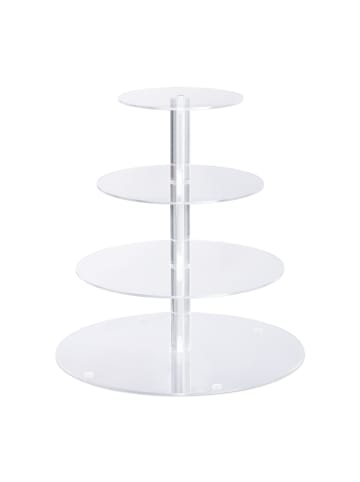 relaxdays Etagere in Transparent - (H)31,5 x Ø30 cm