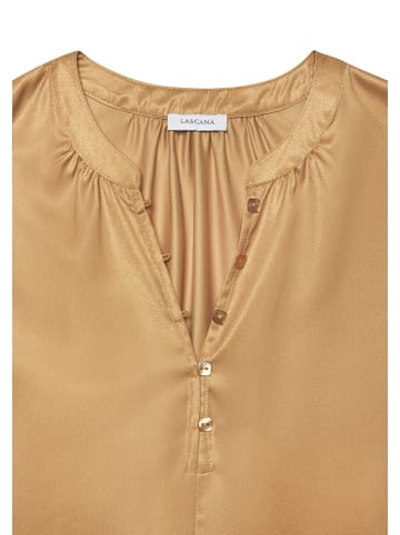 LASCANA Satinbluse in goldfarben