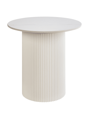 Beliani Beistelltisch LEONA in Beige/Weiß - (W) 50 x (H) 48 x (L) 50 cm