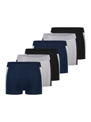 Schiesser Retro Short / Pant 95/5 Stretch - Organic Cotton in Grau / Schwarz / Blau