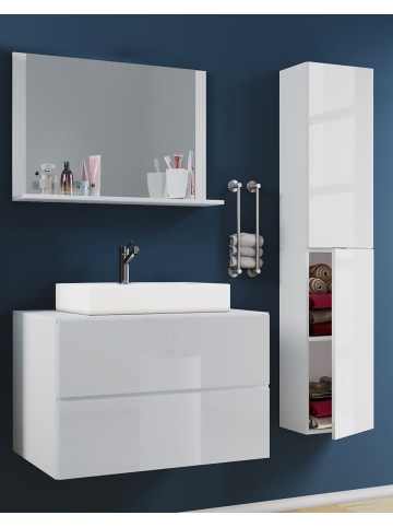 VCM  4-tlg. Waschplatz Waschtisch Lendas L Schublade in Weiß