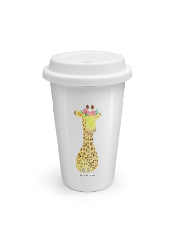 Mr. & Mrs. Panda Reisebecher Giraffe Blumenkranz ohne Spruch in Weiß