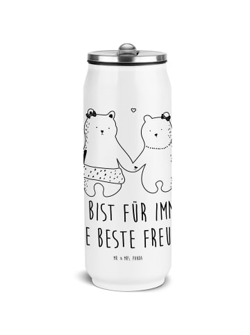 Mr. & Mrs. Panda Getränkedosen Trinkflasche Bär Freundin mit Spruch in Weiß