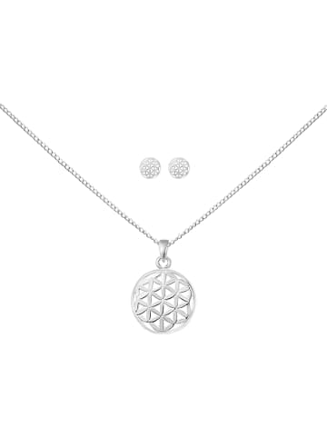 Alexander York Schmuckset FLOWER OF LIFE in 925 Sterling Silber, 4-tlg. in silber