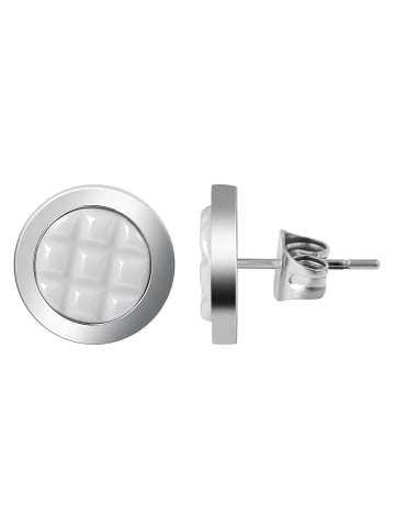 Adeliás Damen Ohrringe – Ohrstecker aus Edelstahl in weiß