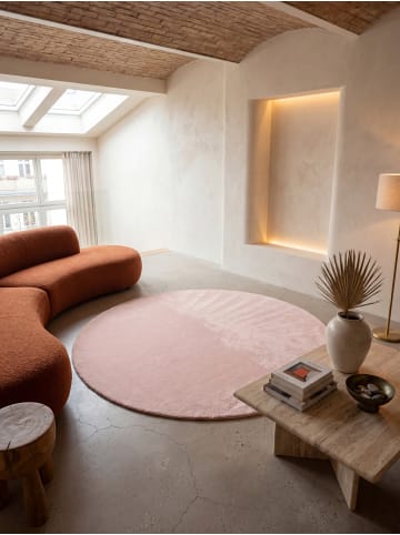 KADIMA DESIGN Rundteppich Uni Antirutsch weich wohnlich Wohnzimmer Schlafzimmer