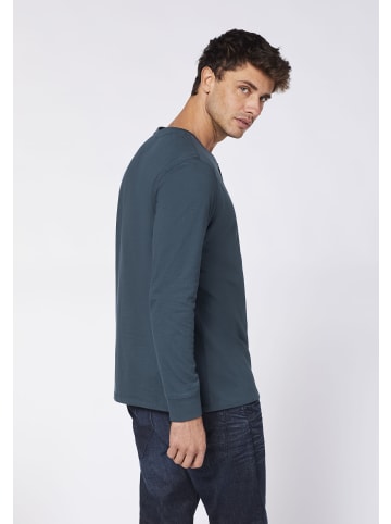 Polo Sylt Longsleeve im Henley-Look in Blau