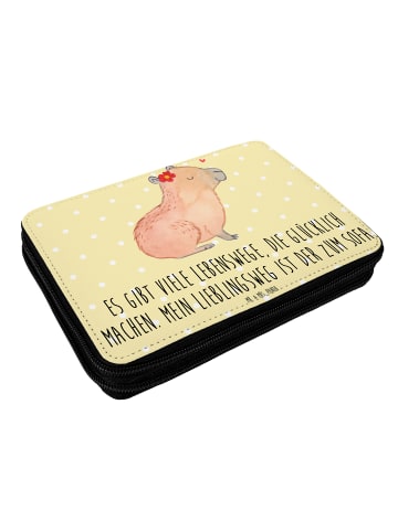 Mr. & Mrs. Panda Federmäppchen Capybara Blume mit Spruch in Gelb Pastell