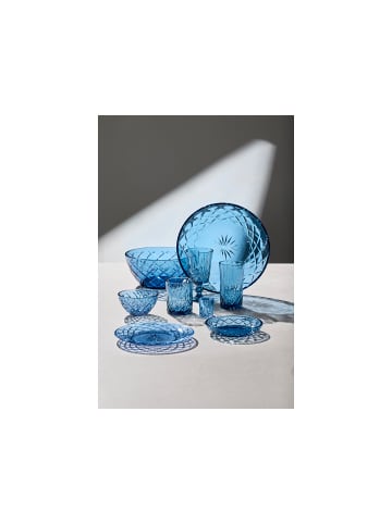 Lyngby Glas Glasteller Sorrento in Blau