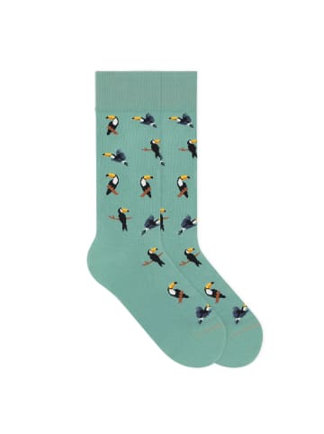 von Jungfeld Gemusterte Socken Tukan in Türkis