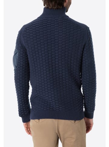 Timezone Strickpullover 3D-Schachbrettmuster Ärmeltasche in Dunkelblau