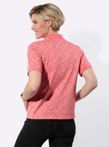 WITT WEIDEN Poloshirt in flamingo-dunkelrot-getupft