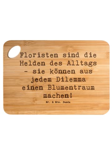 Mr. & Mrs. Panda Hackbrett Spruch Floristin Heldin mit Spruch in Braun