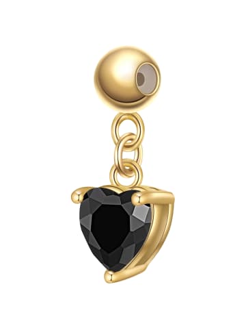 Glanzstücke München Charm Herz aus Sterling Silber mit Zirkonia in gelbgold