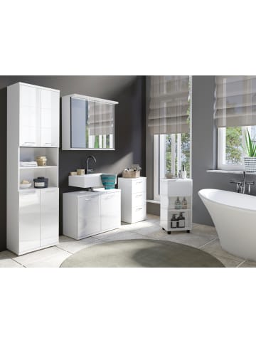 byLiving Bad-Hochschrank NEBRASKA in weiß - B 50, H 192, T 31,5 cm